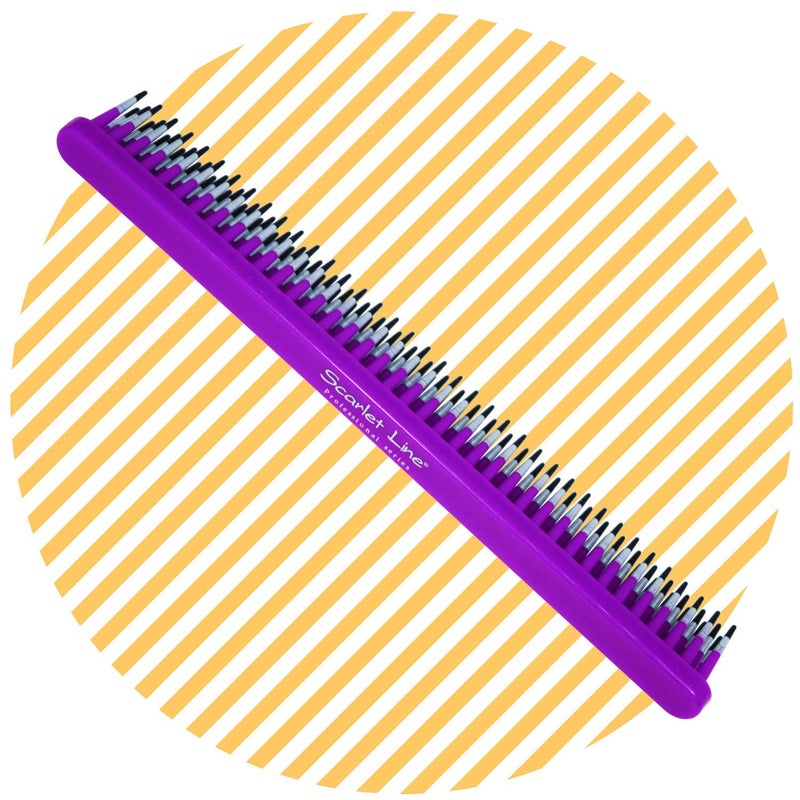 Scarlet Line Professional 3 Row Styling and Detangling Wet Hair Comb, Tame and Tease Hair Comb for Men and Women Hair Back Coming, Purple - Image 5