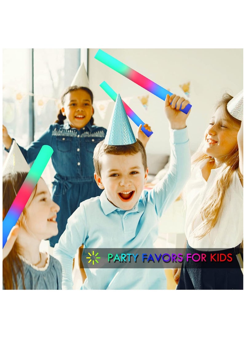 ELIKLIV - 【Explosive Luminous Party Supplies】7 colors plus 1 flashing foam glow stick, light up all kinds of parties! It is suitable for weddings, birthdays, concerts and other scenes, and is a must-have for holiday seasons. Reusable, easily replaceable battery, lasts 6 - 8 hours. Safe and environmentally friendly, 3 years old+ available, easy to operate and protected, - Image 1