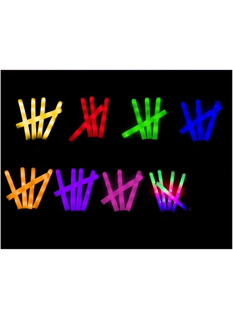 ELIKLIV - 【Explosive Luminous Party Supplies】7 colors plus 1 flashing foam glow stick, light up all kinds of parties! It is suitable for weddings, birthdays, concerts and other scenes, and is a must-have for holiday seasons. Reusable, easily replaceable battery, lasts 6 - 8 hours. Safe and environmentally friendly, 3 years old+ available, easy to operate and protected, - Image 1