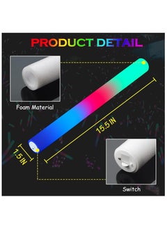 ELIKLIV 【Explosive Luminous Party Supplies】7 colors plus 1 flashing foam glow stick, light up all kinds of parties! It is suitable for weddings, birthdays, concerts and other scenes, and is a must-have for holiday seasons. Reusable, easily replaceable battery, lasts 6 - 8 hours. Safe and environmentally friendly, 3 years old+ available, easy to operate and protected,  - Image 3