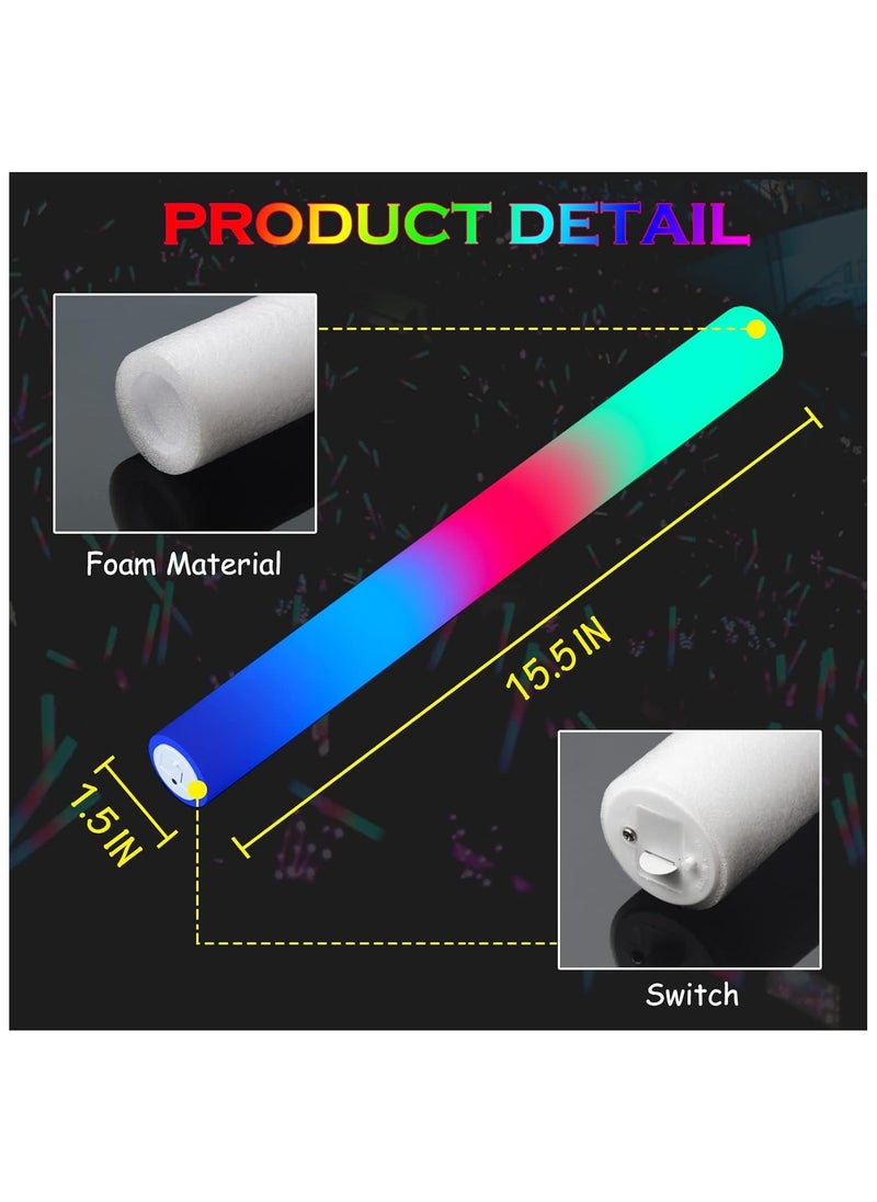 ELIKLIV - 【Explosive Luminous Party Supplies】7 colors plus 1 flashing foam glow stick, light up all kinds of parties! It is suitable for weddings, birthdays, concerts and other scenes, and is a must-have for holiday seasons. Reusable, easily replaceable battery, lasts 6 - 8 hours. Safe and environmentally friendly, 3 years old+ available, easy to operate and protected, - Image 1