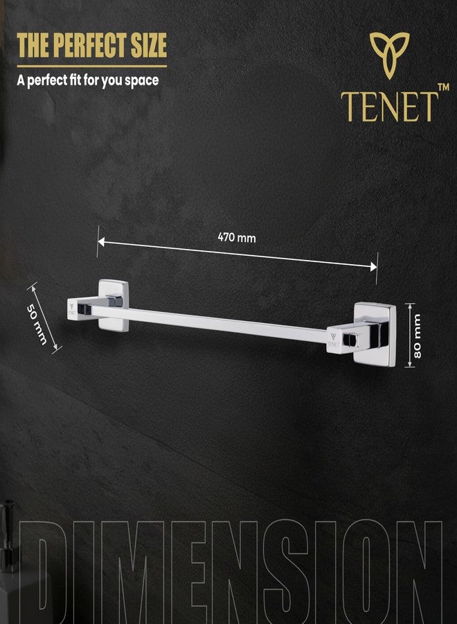 Tenet Stainless Steel Towel Rod/Towel Rail/Towel Hanger/Bath Towel Holder - 304 Grade Wall Mounted Bathroom Accessory for Washbasin, Kitchen & Shower | Chrome Finish (18 Inch) | 1 Year Warranty - Image 3