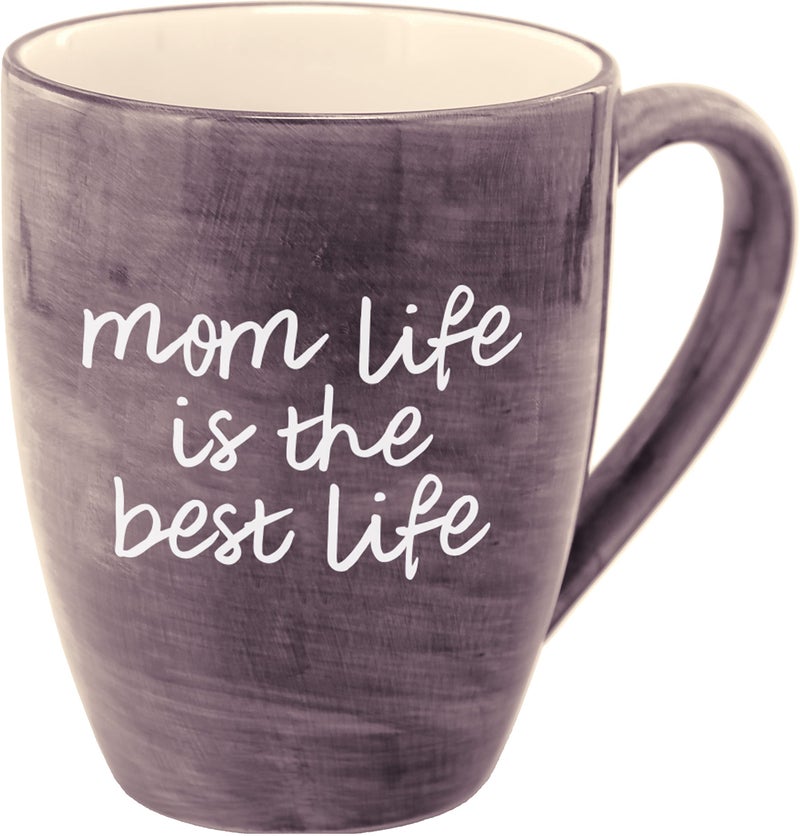 Pavilion Gift Company Mom Life Mom Life is the Best Life Deep Purple Large 20 oz Ceramic Coffee Mug Tea Cup Purple