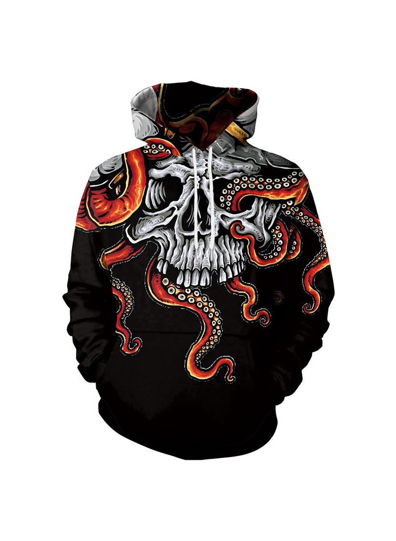 Loquat Single Piece 3D Digital Printed Loose Hooded Sweater  - Image 1
