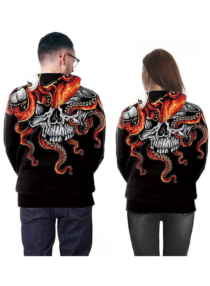 Loquat Single Piece 3D Digital Printed Loose Hooded Sweater  - Image 2