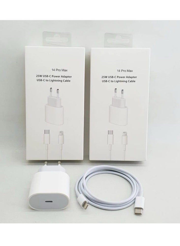 IPhone 14 Pro Max 25W USB-C Power Adapter USB-C to Lightning Cable - Image 1