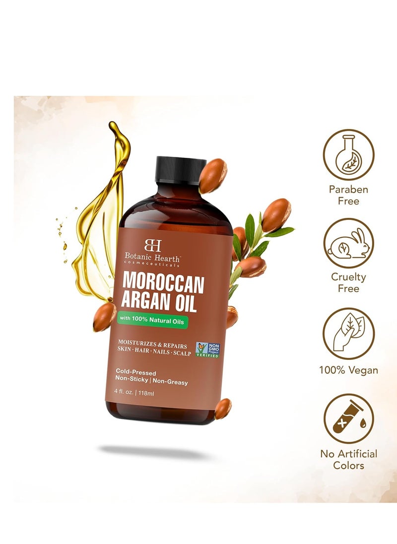Botanic Hearth Botanic Hearth Argan Hair Oil for Adult Hydration, Nourishing, Strengthening, Curly, Frizzy, Dry, Damaged Hair, Non-GMO Verified, 4 fl oz, 1 Count  - Image 4