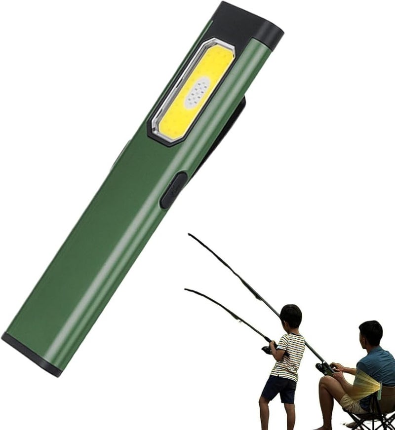 Green Portable LED Flashlight USB Rechargeable Clip On Light For Hiking Camping Travel Car Emergency - Image 5