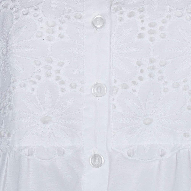 The 1 for U Long Cotton Nightgowns For Women, White XS