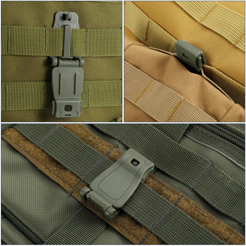 FRTKK Molle Accessories Kit of 34 Attachments for Tactical Backpack Belt Vest D-Ring Locking Gear Clip for 1â€œ Webbing Strap - Image 4