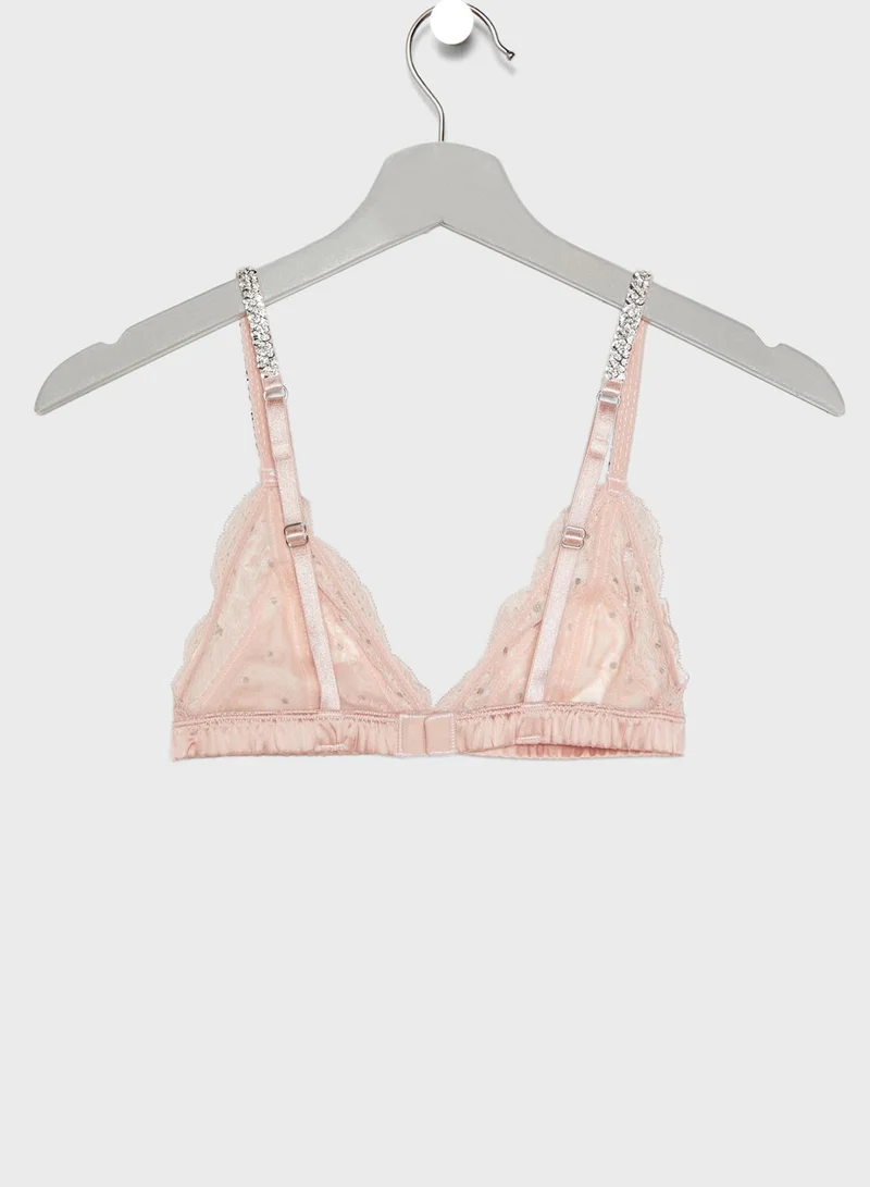 TOPSHOP Diamante Triangle Plunge Bra