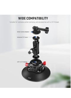 Neewer NEEWER 6"/15.2cm Camera Suction Cup Mount with Ball Head Magic Arm, Metal Suction Cup on Car Windshield Dash for Camera/Action Camera/Phone Holder  - Image 2