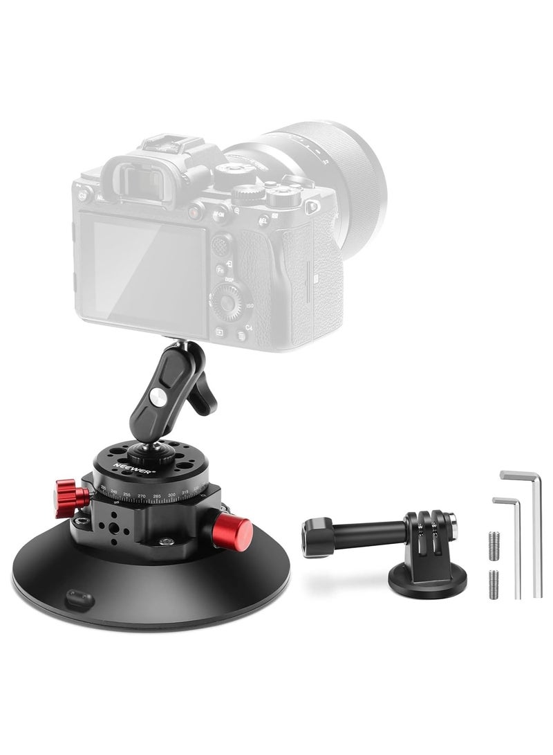 NEEWER 6" Camera Suction Cup Mount with Ball Head Magic Arm for Car Windshield, Dash, Action Cameras, Smartphones & ARRI Mounting Holes CA013 - Image 1