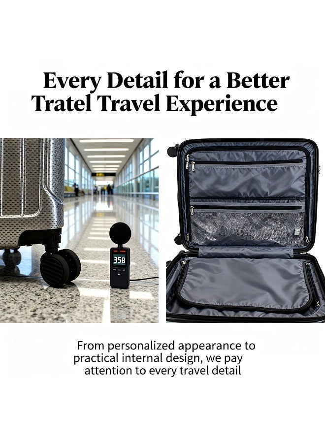 Prosperity Lightweight Luggage, ACS+PC Material, Foldable Cup Holder, TSA Lock, 20"/24"/28", Silent Spinner Wheels Suitcase - Image 4