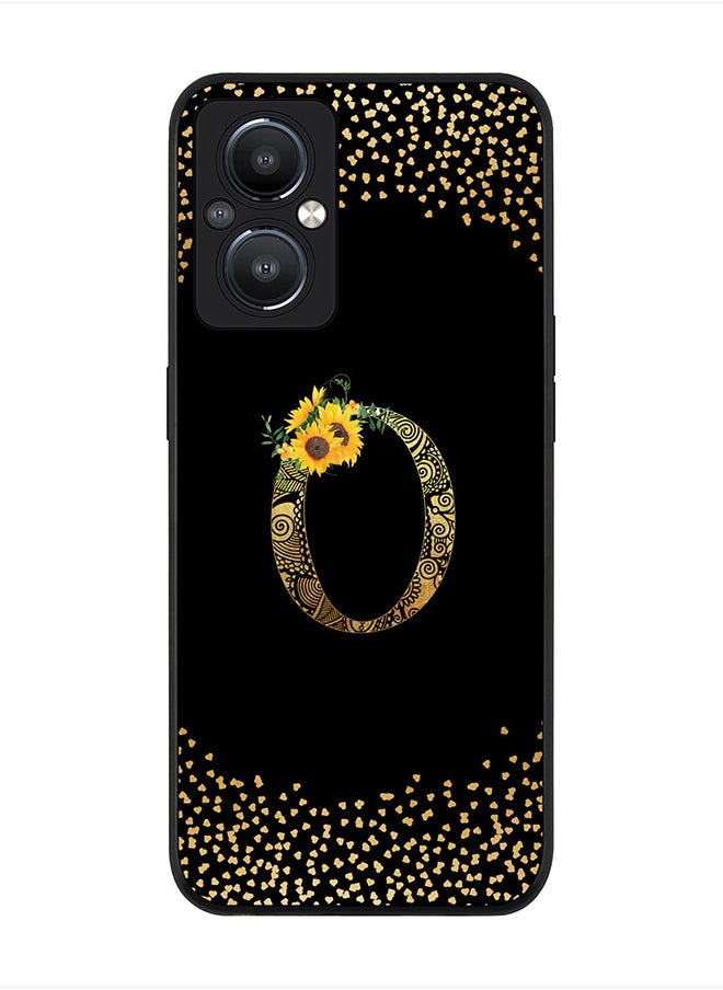 Stylizedd - Rugged Black edge case for Reno8 Z 5G /Reno8 Lite 5G /Reno7 Z 5G, Slim fit Custom Monogram Initial Letter Mandala Floral Pattern Alphabet-O (Black) - Image 1