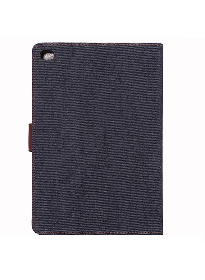NIBEMINENT Denim Texture Leather Case Cover For Apple iPad Mini 4 Black  - Image 2