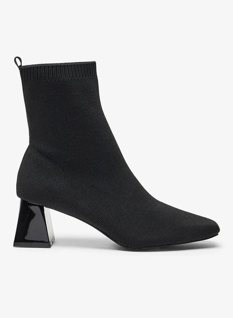 Celeste Women's Textured Slip-On Ankle Boots with Block Heels