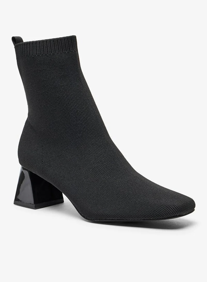 Celeste Women's Textured Slip-On Ankle Boots with Block Heels