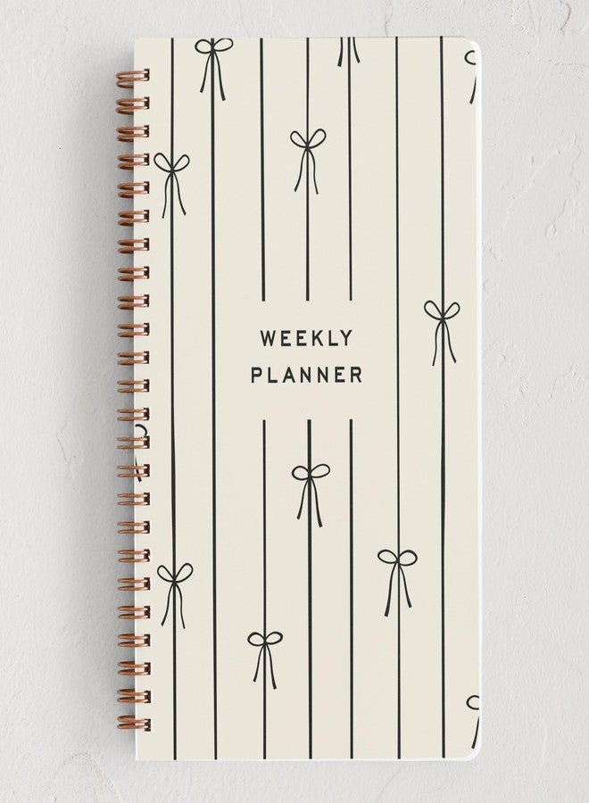 Minted | Weekly Planner | Black Lines of Bows - Image 1