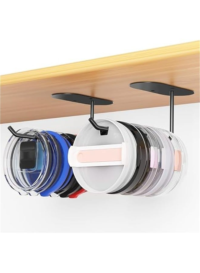 Tumbler Lid Holder for Yeti, Stanley, Simple Modern Tumblers - Kitchen Storage Space Saver - Adhesive or Drill Cup Lid Organizer  - Image 1