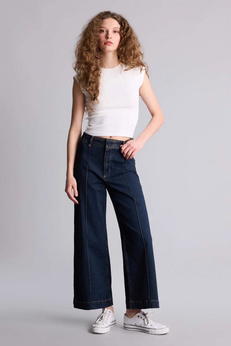 Defacto Culotte High Waist Long Jeans