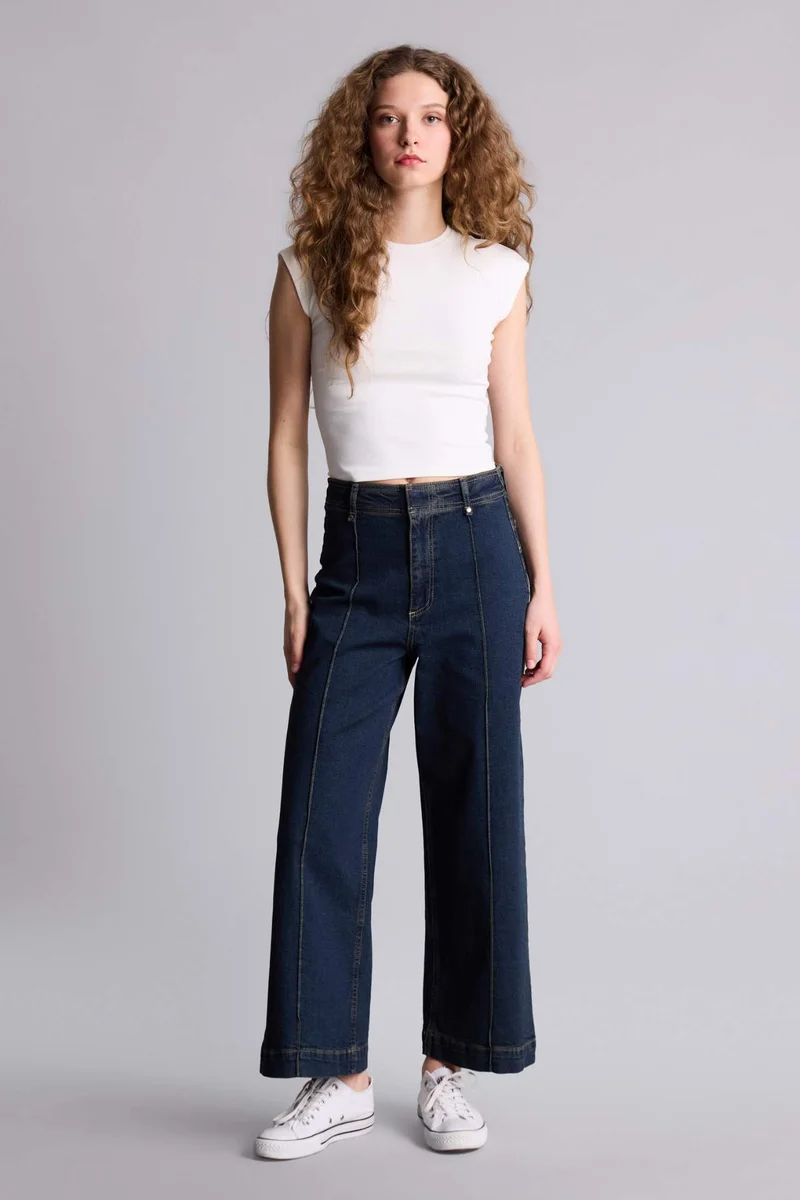 Defacto Culotte High Waist Long Jeans