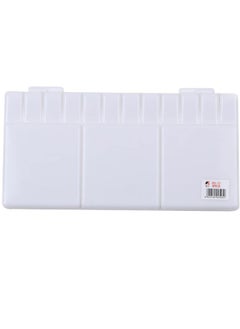 KASTWAVE Plastic Watercolour Palette Folding Painting Pallet Tray with 33 Compartments, Thumbhole and Brush Holders for Painters Students or Art Studio (White)  - Image 3
