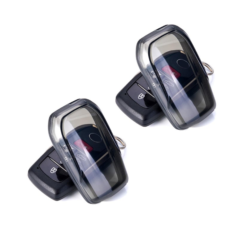 Flensent for Toyota Key Fob Cover 2 Pack Black Fob Protector Key Fob Protector Case Compatible with 20192024 Venza RAV4 Prime Land Cruiser Fortuner Grand Highlander Corolla Cross Hilu
