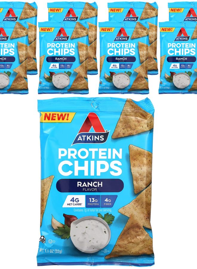 Atkins Protein Chips Ranch 8 Bags 1.1 oz (32 g) Each 