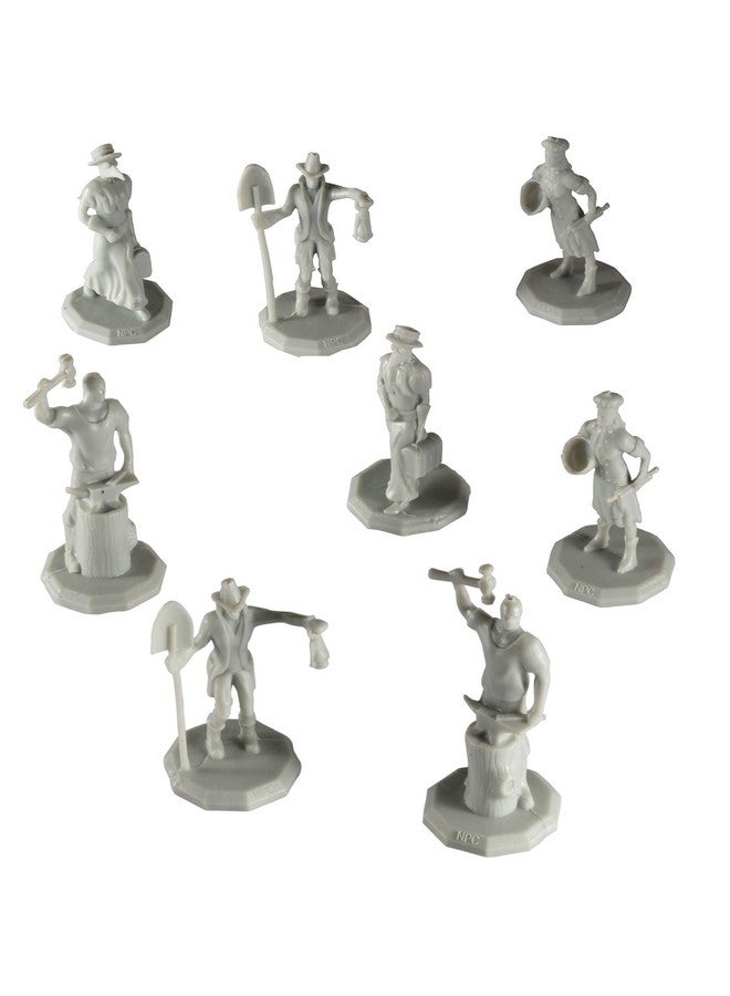 Monster Protectors Monster Townsfolk Mini Fantasy Figures - 8pc Tradesmen Non Player Character NPC Miniatures - 1" Hex-Sized Compatible with DND Dungeons and Dragons, Pathfinder, All RPG Tabletop Games  - Image 1