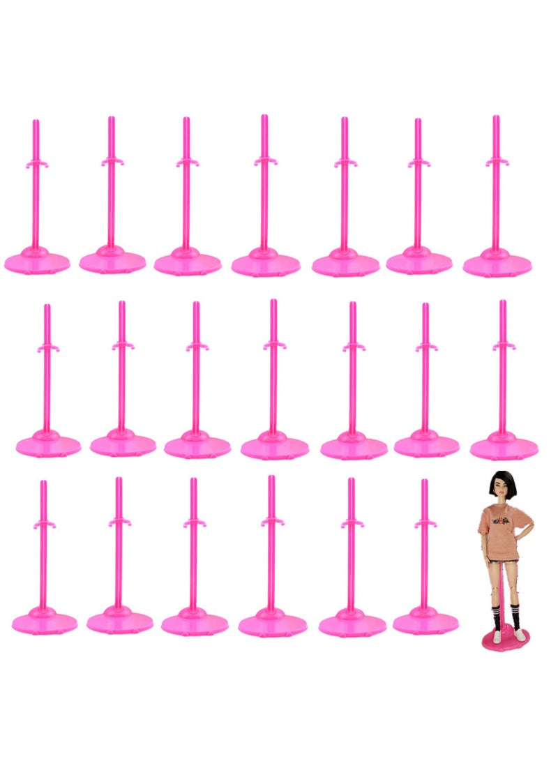 iQeouc 20 Piece Toy Stand Support for Dolls Mannequin Model Display Holder Pink Rose  - Image 1