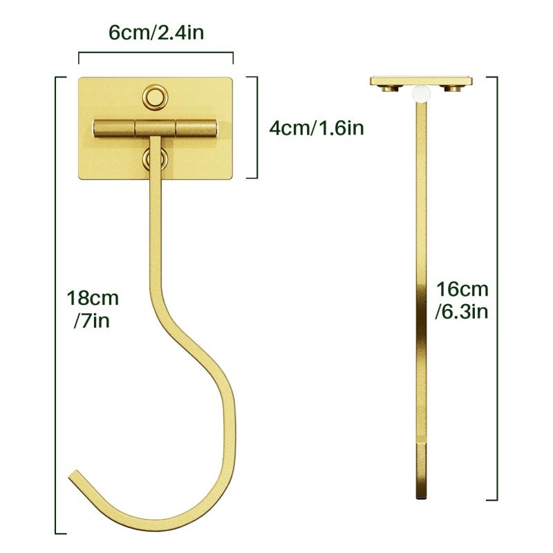 Foldable Hook Gold 16x7x6cm Contemporary Design - Electrostatic Paint Finish 6.3 Inches Foldable Banana Hanger for Modern Kitchen - Image 2