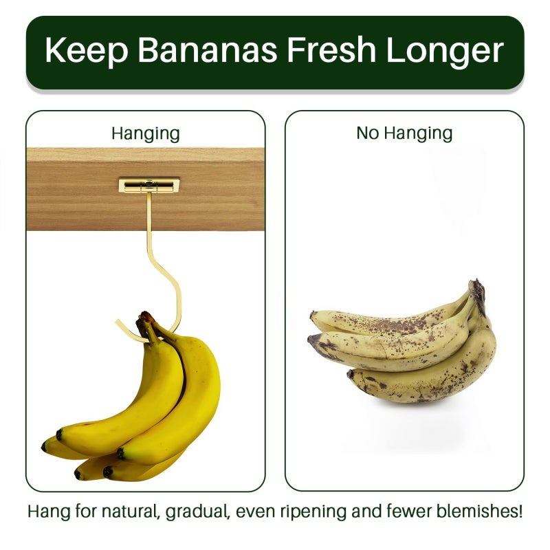 Foldable Hook Gold 16x7x6cm Contemporary Design - Electrostatic Paint Finish 6.3 Inches Foldable Banana Hanger for Modern Kitchen - Image 4