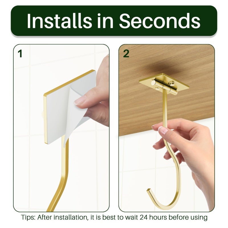 Foldable Hook Gold 16x7x6cm Contemporary Design - Electrostatic Paint Finish 6.3 Inches Foldable Banana Hanger for Modern Kitchen - Image 5