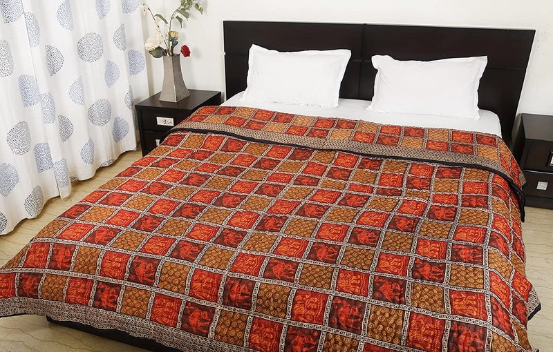 SAMRADHI Traditional Famous Jaipuri Beautiful Floral Print in Multi Colour Jaipuri Rajai/Razai/Quilt Double/Double Bed Quilt/Comforter/AC Quilt/AC Comforter - Image 1