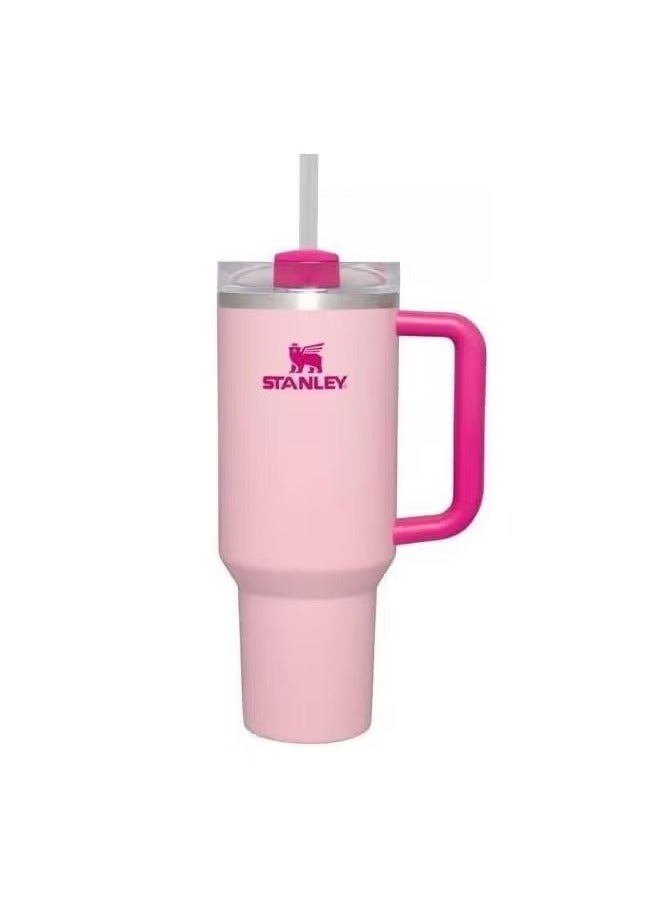 Stanley cup H2.0 Stainless Steel with Lid and Straw for Water Iced Tea,Coffee and Smoothie,Flamingo Pink,40 oz - Image 1