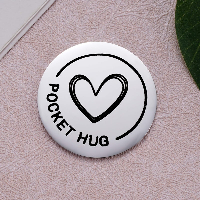 Aesnefe To My Men Pocket Hug Token Christmas Birthday Anniversary Valentines Day Gifts for Husband Boyfriend I Love You Gifts for Him Double Sided Message Engraved with Leather Keychain - Image 4