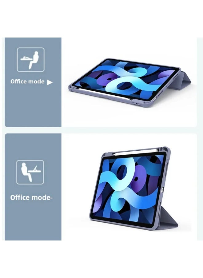 Generic - Suitable For 2022 Ipad10.2 Protective Case With Pen Slot Pro11 Acrylic Tablet Shell Mini6 Protective Case-Color:Glacier Blue [acrylic Hard Bottom + Soft Edge]]-Applicable Model:iPad Air5 2022/air4 10.9-inch/pro11 2021/2020/2018 - Image 1