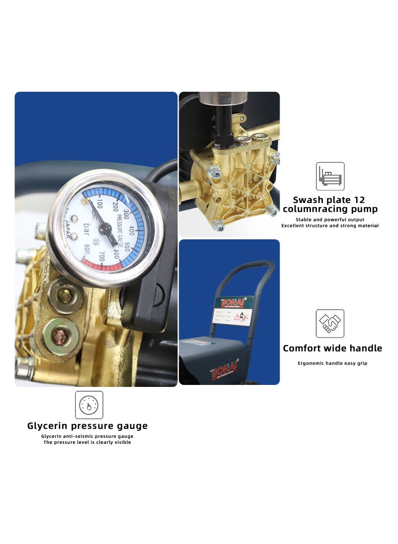 بوناي غسالة الضغط الكهربائية للسيارة Bonai بقدرة 3000 وات، رفيقك المثالي في التنظيف للمروج المنزلية والحدائق والسيارات والدراجات وكل شيء - Image 4