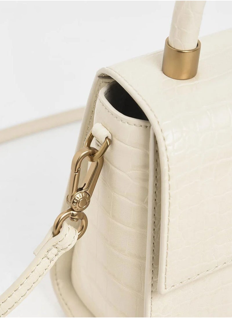 Charles & Keith Charles & Keith Clock Effect Structured Sculpture Bag  - Image 4