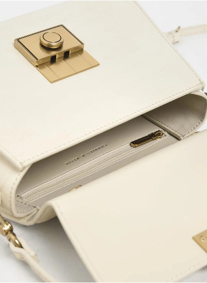 Charles & Keith Charles & Keith Clock Effect Structured Sculpture Bag  - Image 5