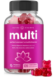 NutraChamps Womens Multivitamin Gummies ; Vitamins A B C D E Biotin Folic Acid ; Daily Multivitamin For Women ; Chewable Womens Gummy Multivitamins ; Bones Brain Heart Immune & Energy Supplement  - Image 1