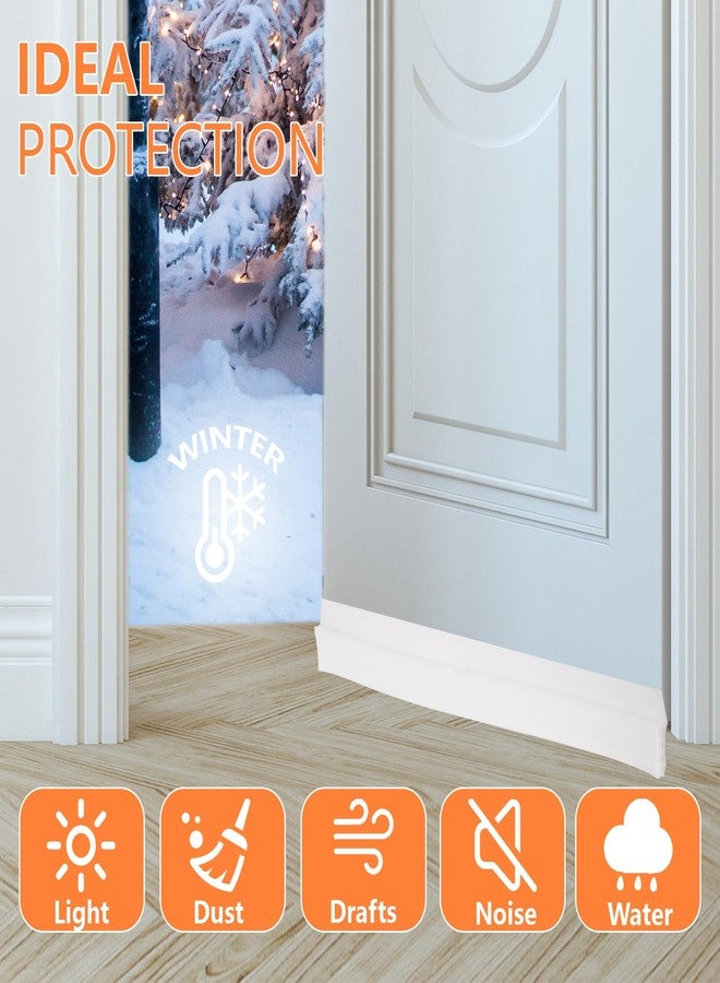 Tecbeauty 4Pcs Door Draft Stopper, Under Door Sweep Adjustable Weather Stripping Door Seal, Door Bottom Seal Blocker Noise Cold Air Insulation 2" W x 39" L - Image 2