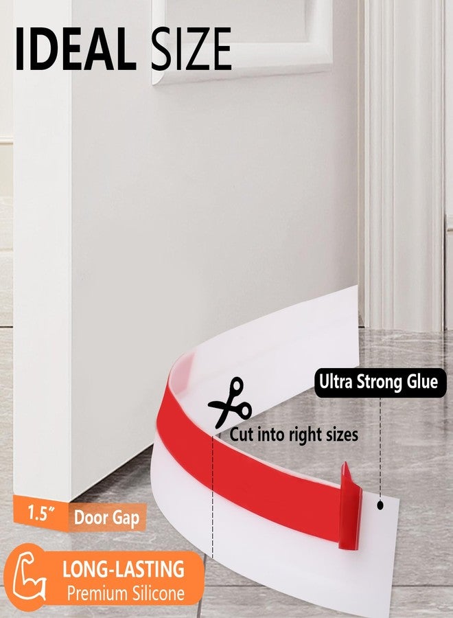 Tecbeauty 4Pcs Door Draft Stopper, Under Door Sweep Adjustable Weather Stripping Door Seal, Door Bottom Seal Blocker Noise Cold Air Insulation 2" W x 39" L - Image 3