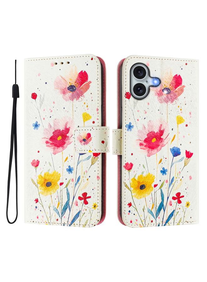 S-TOP Case For iPhone 16 Art Colored Drawing Pattern Leather Phone Case - Image 2