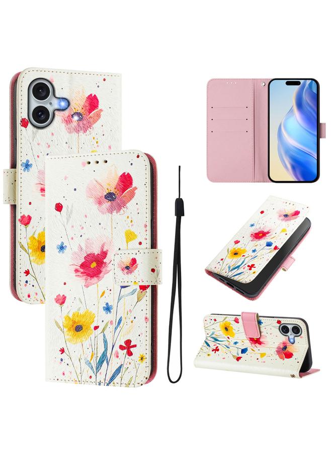 S-TOP Case For iPhone 16 Art Colored Drawing Pattern Leather Phone Case - Image 1
