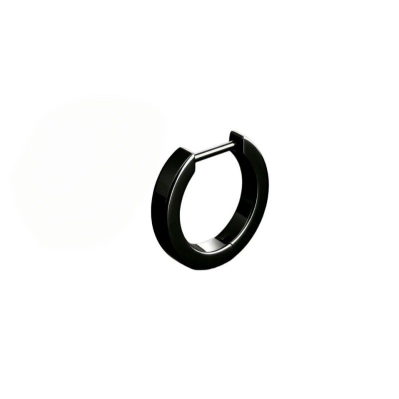 F136 Titanium Alloy Earrings Flat Straight Needle D-Shaped Hoop Earrings Plain Hoop Earrings g23 Titanium Alloy Geometric Plain Hoop