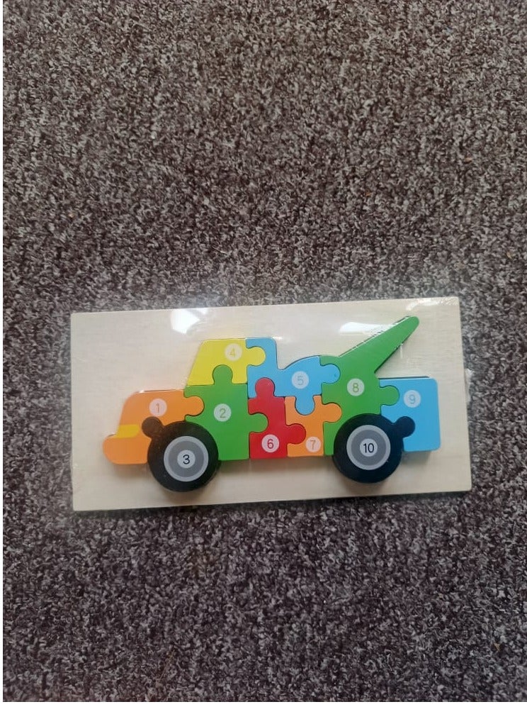 Wooden Montessori Car Puzzle Toy for Kids