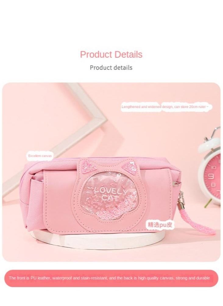 Y&D - Pencil Case Girls Large Capacity Stationery Case Primary School Students Multifunctional Pencil Case Wholesale Quicksand Pencil Case - Image 1