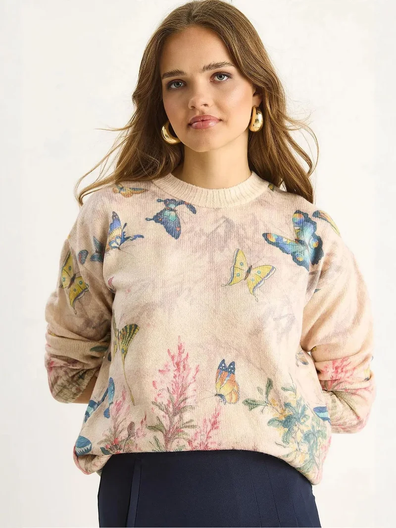 بيانكو لوتشي كنزة محبوكة بنقشة لوتشي بياقة دائرية